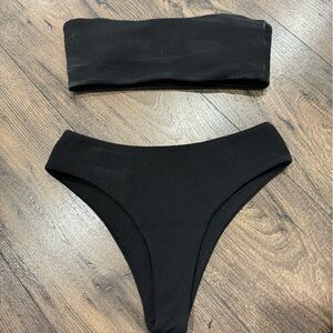 Zaful Black Bandeau Bikini Set